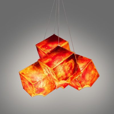 Contemporary glass lighting red Large